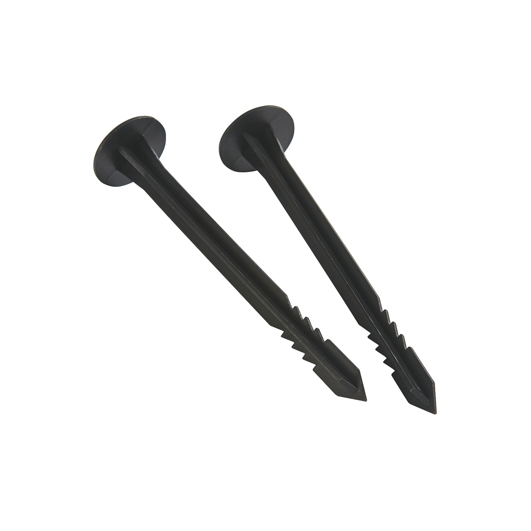 Garden fabric pegs 2 pack plastic for securing landscape membrane or fleece.