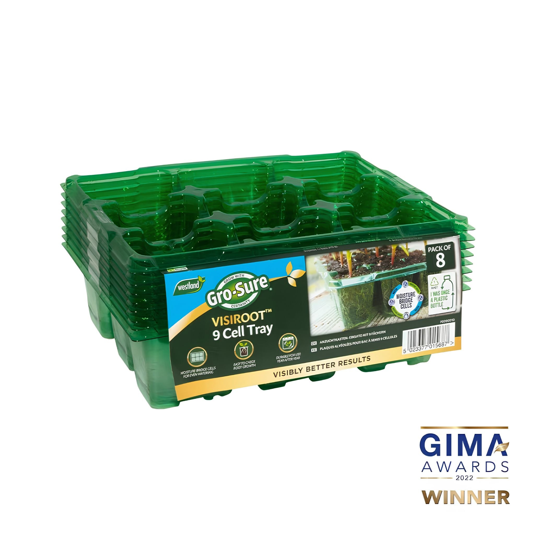 9 cell seed tray 8 pack recycled plastic propagation accessory.