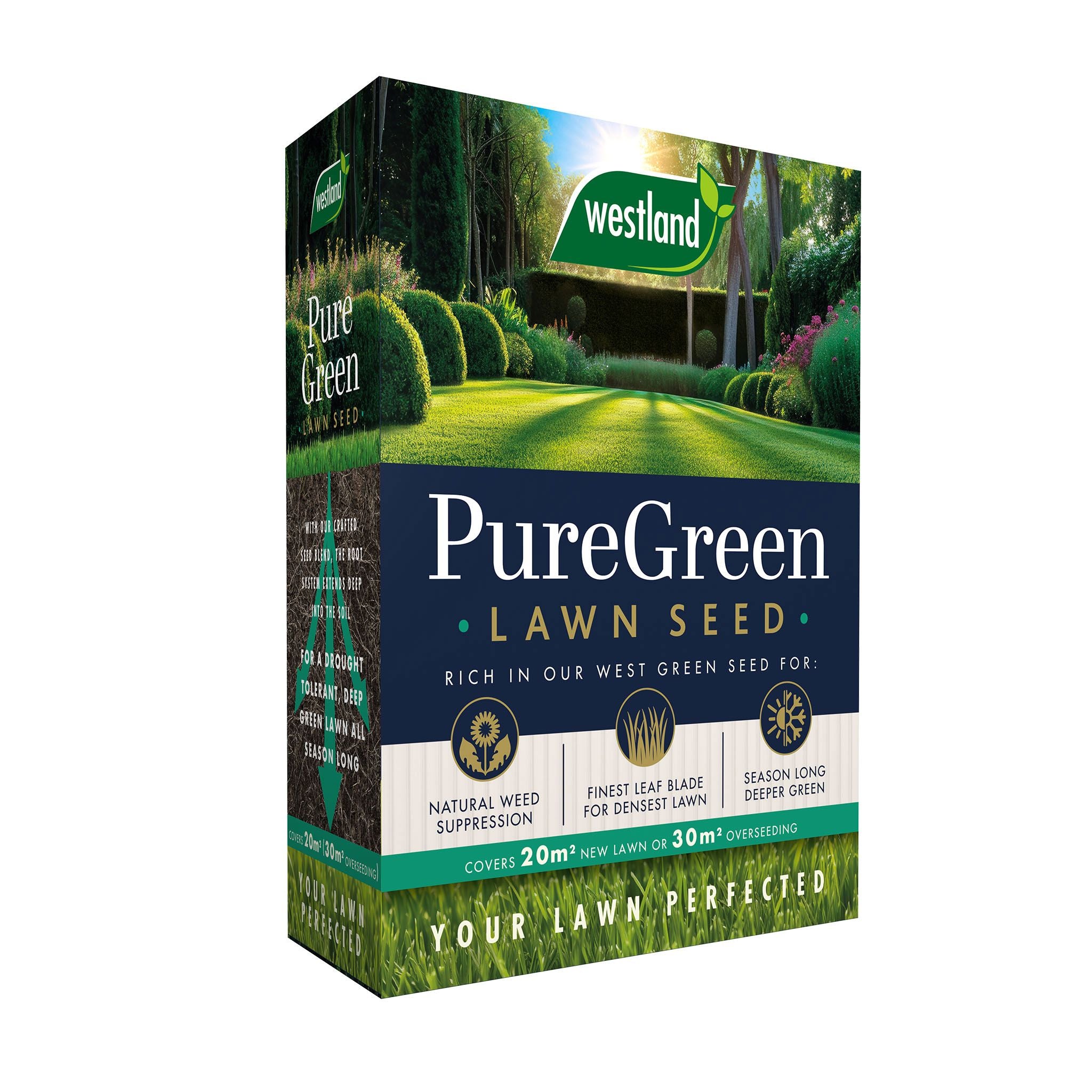 Lawn seed 20m2 drought-tolerant fine leaf for overseeding and new lawns.