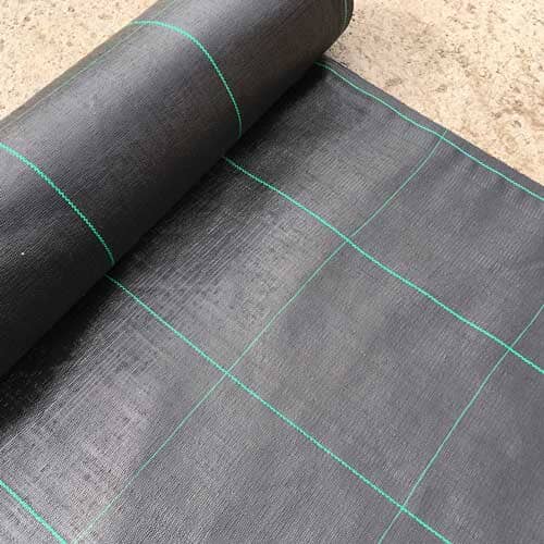 Weed control fabric 1m x 50m 100gsm heavy duty for effective weed suppression.