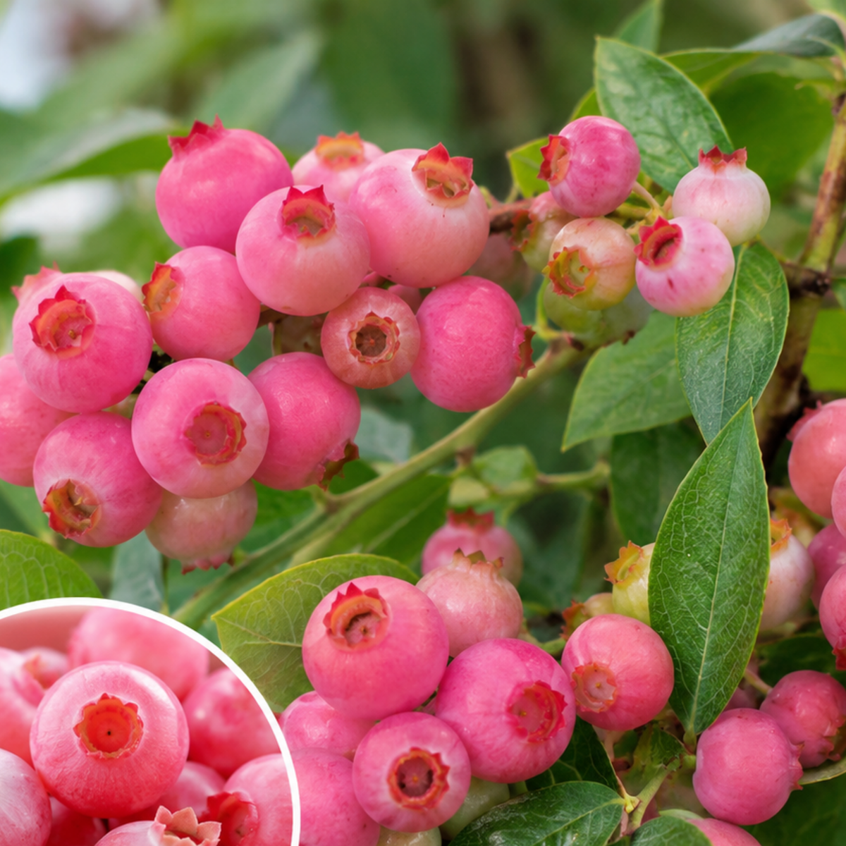 Vaccinium corymbosum 'Pink Lemonade' (Blueberry) 2L pot grown plant.